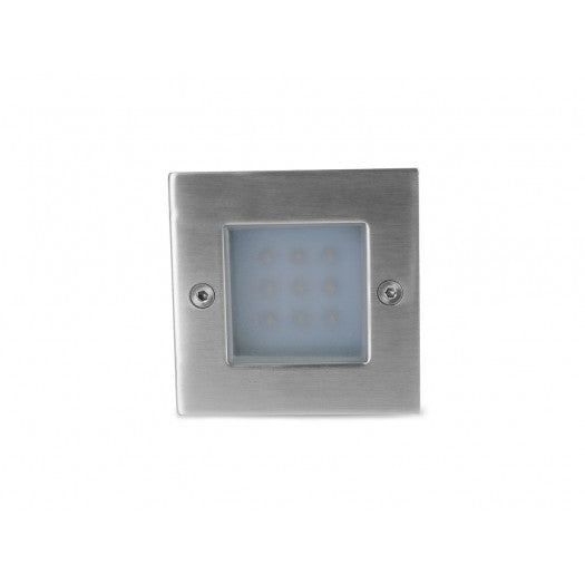 Luminario LED empotrable 0.9W acero inoxidable IP65