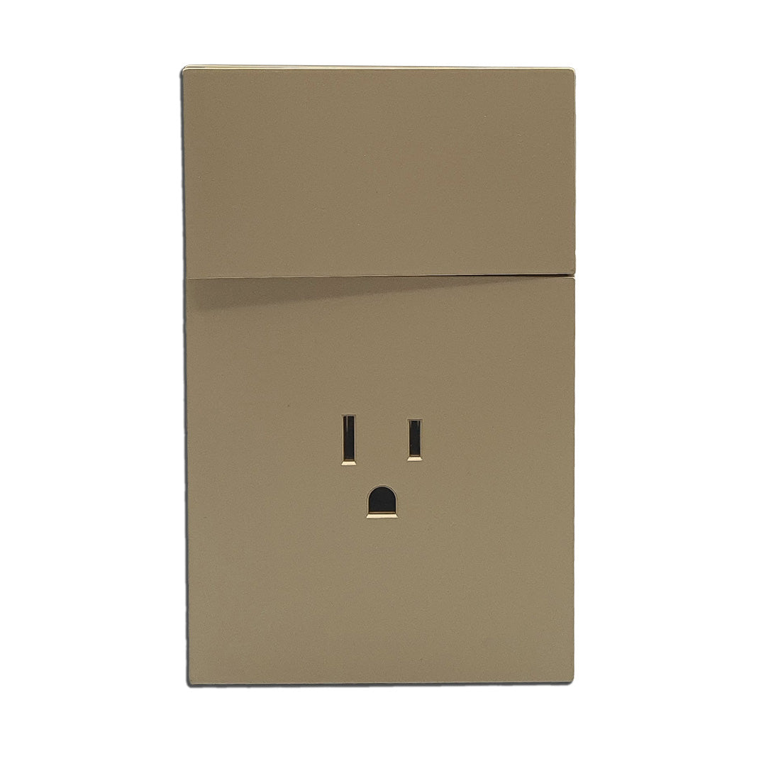 Placa Luxury de Contacto y Apagador 1 Interruptor 3 Vías - Color Oro para Uso Residencial y Comercial