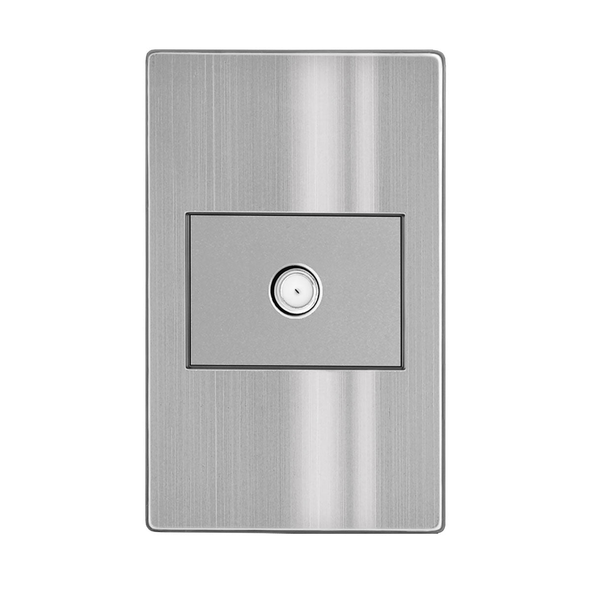 Placa de Contacto Coaxial para Televisión - Diseño en Acero Inoxidable para Conexiones de Alta Calidad