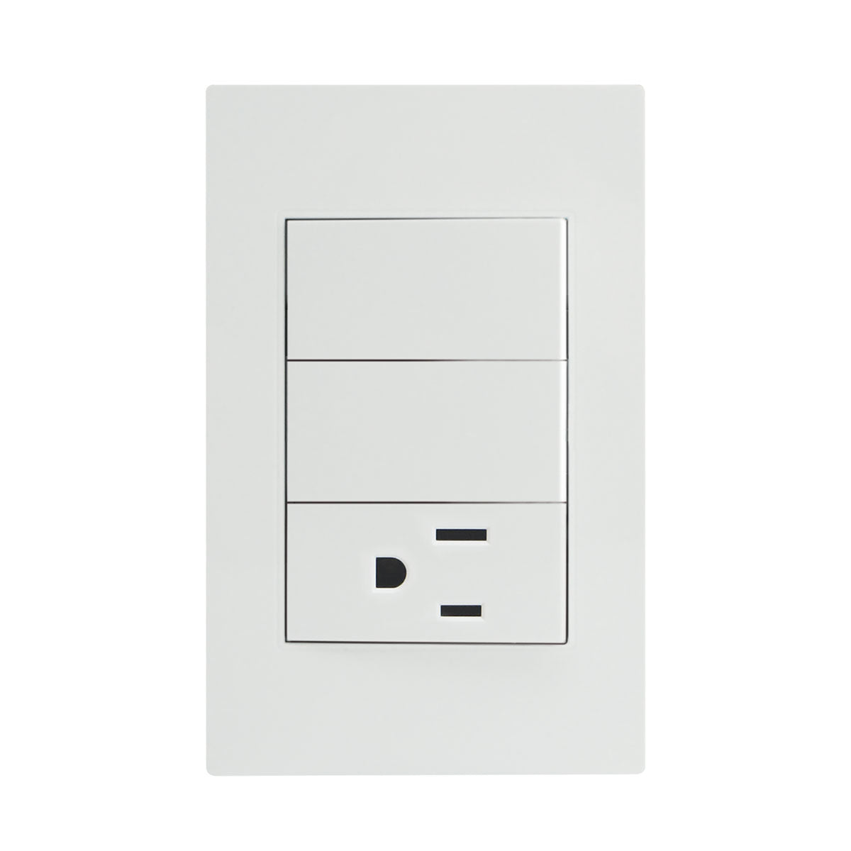 Placa de Contacto y Apagador de 2 Interruptores y 3 Vías - Policarbonato y Hierro Galvanizado para Uso Residencial y Comercial