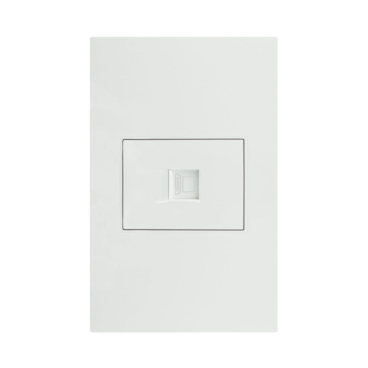 Placa de Contacto Red LAN Tipo RJ45 CAT5 - Policarbonato y Hierro Galvanizado para Uso Residencial y Comercial