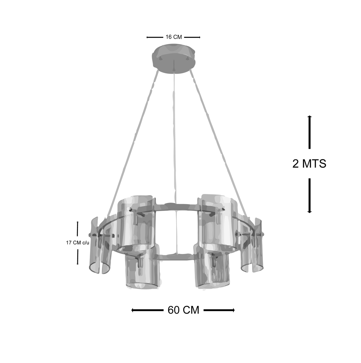 Lámpara Colgante BILOZ de Diseño Decorativo en Vidrio y Metal – Alta Elegancia Interior