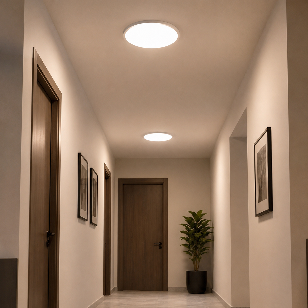 Panel LED Redondo Empotrable Ajustable 12W Blanco C061