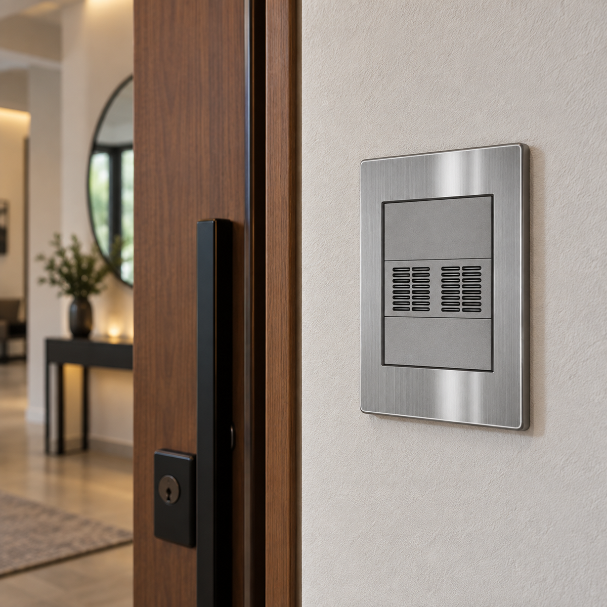 Placa con Zumbador de Acero Inoxidable 127-250V Interior