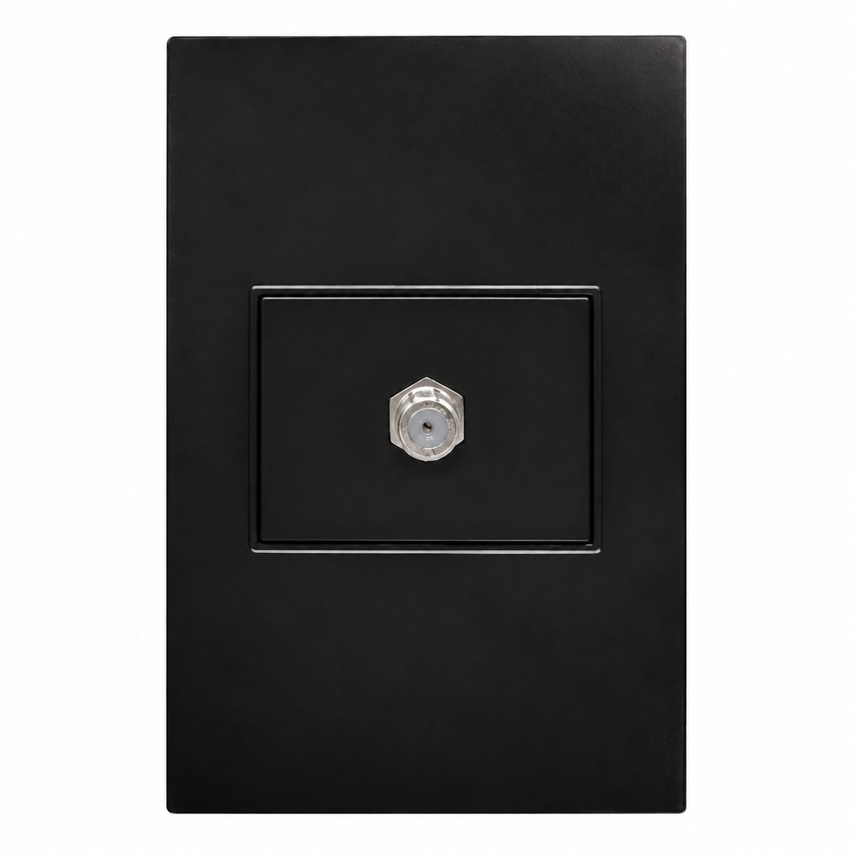 Placa Coaxial para TV Negra de Interior IP20