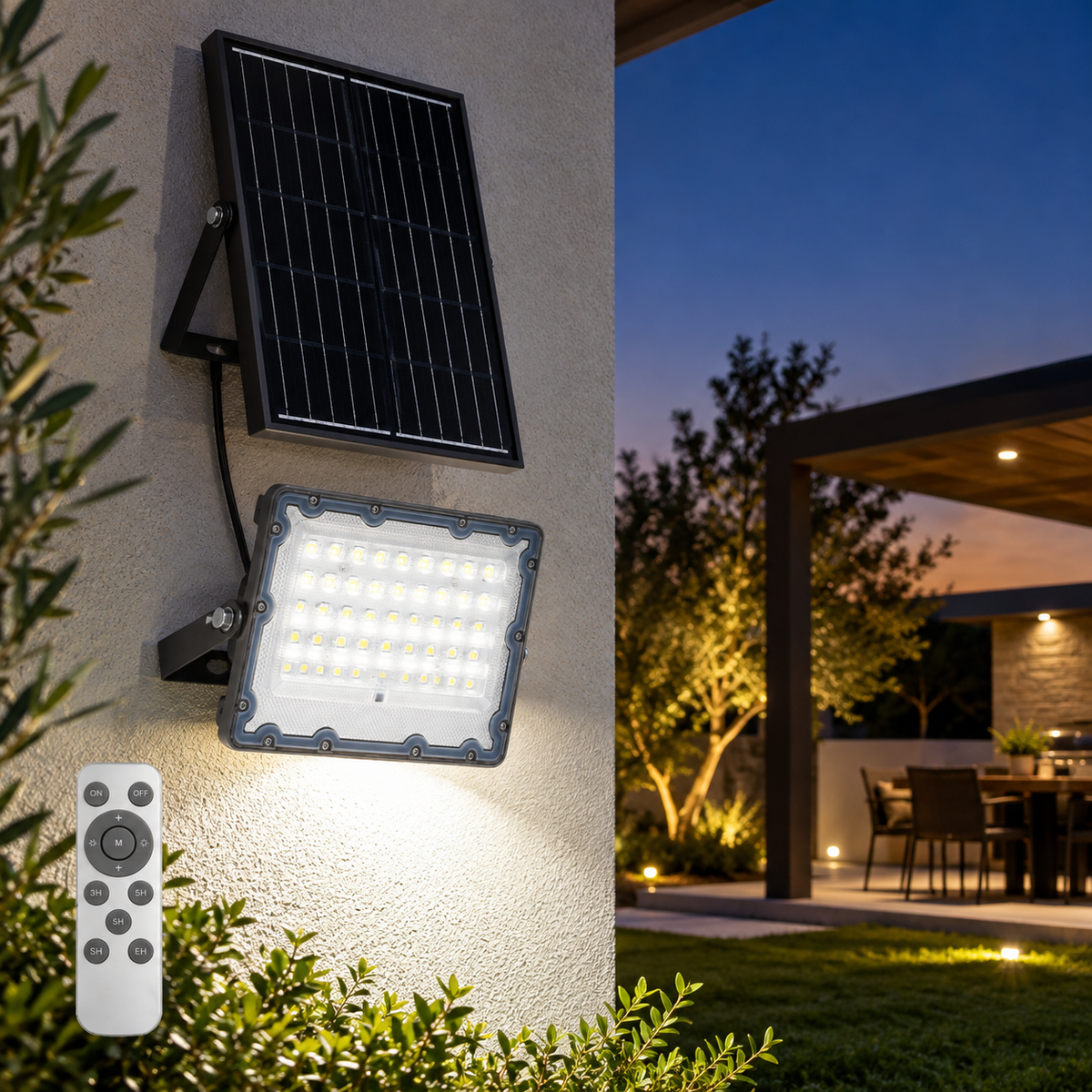 Reflector Solar LED 900 lm IP65 con Control Remoto