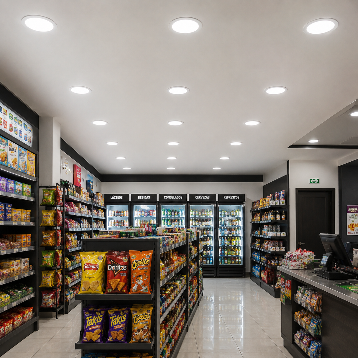 Panel LED Redondo Slim Blanco Frio 24W 6500K Empotrable para Interiores