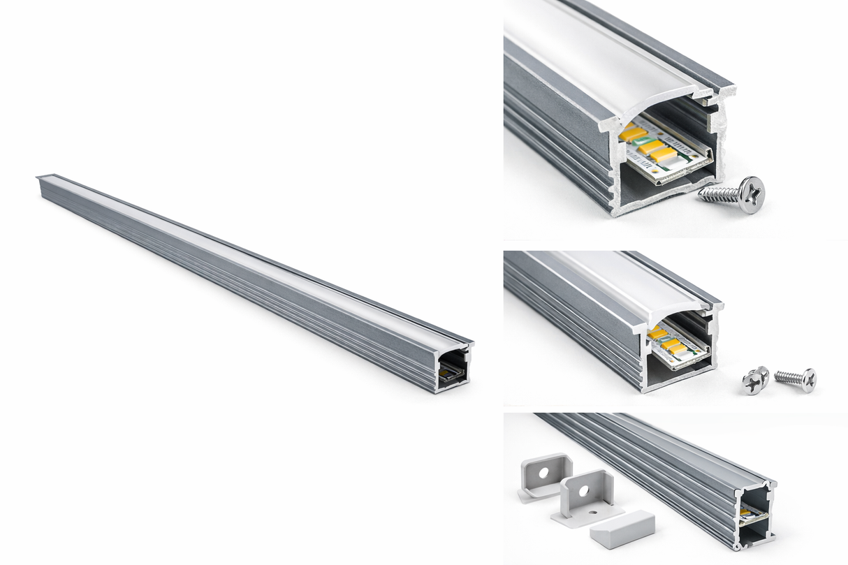 Perfil de Aluminio con Tira LED 9W/m para Closets