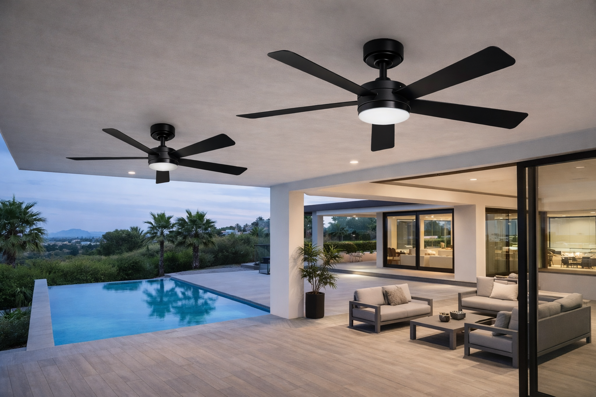 Ventilador de Techo LED 52” Negro con Control Remoto