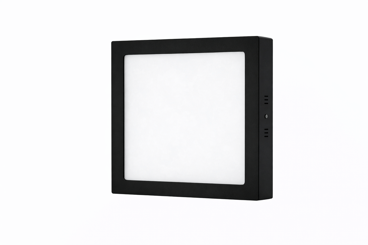 Luminario LED Sobreponer Cuadrado 18w Negro 6500K