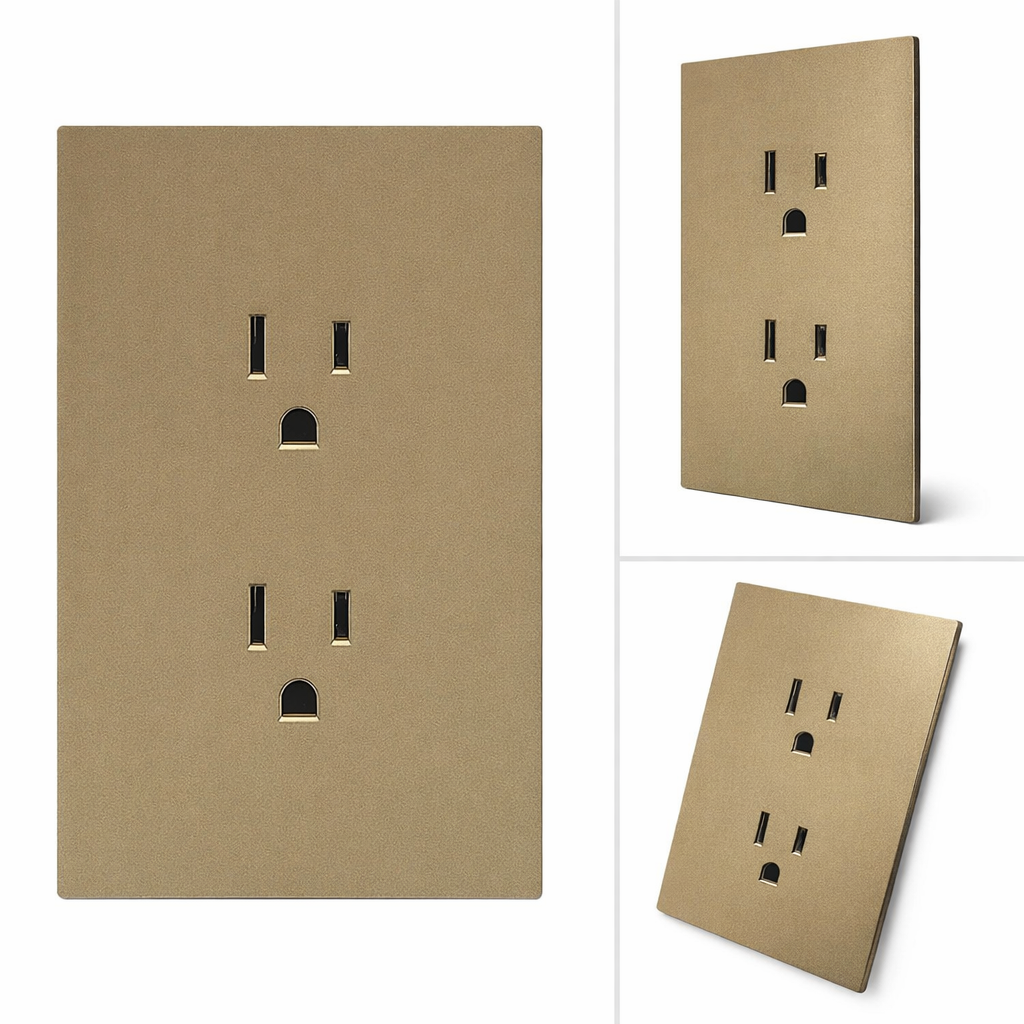 Placa de Contacto Doble Luxury Color Oro