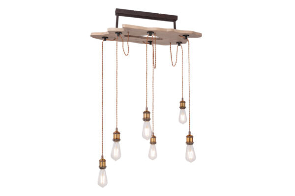 Lámpara Colgante de 6 Brazos Vintage - Diseño Elegante para el Hogar o Negocio