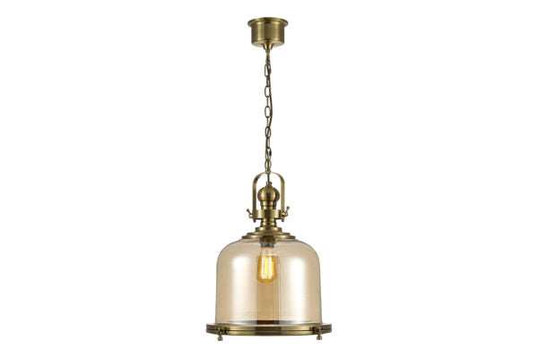 Lámpara Colgante de Cristal Ornamentada - Diseño Tradicional para Interiores.