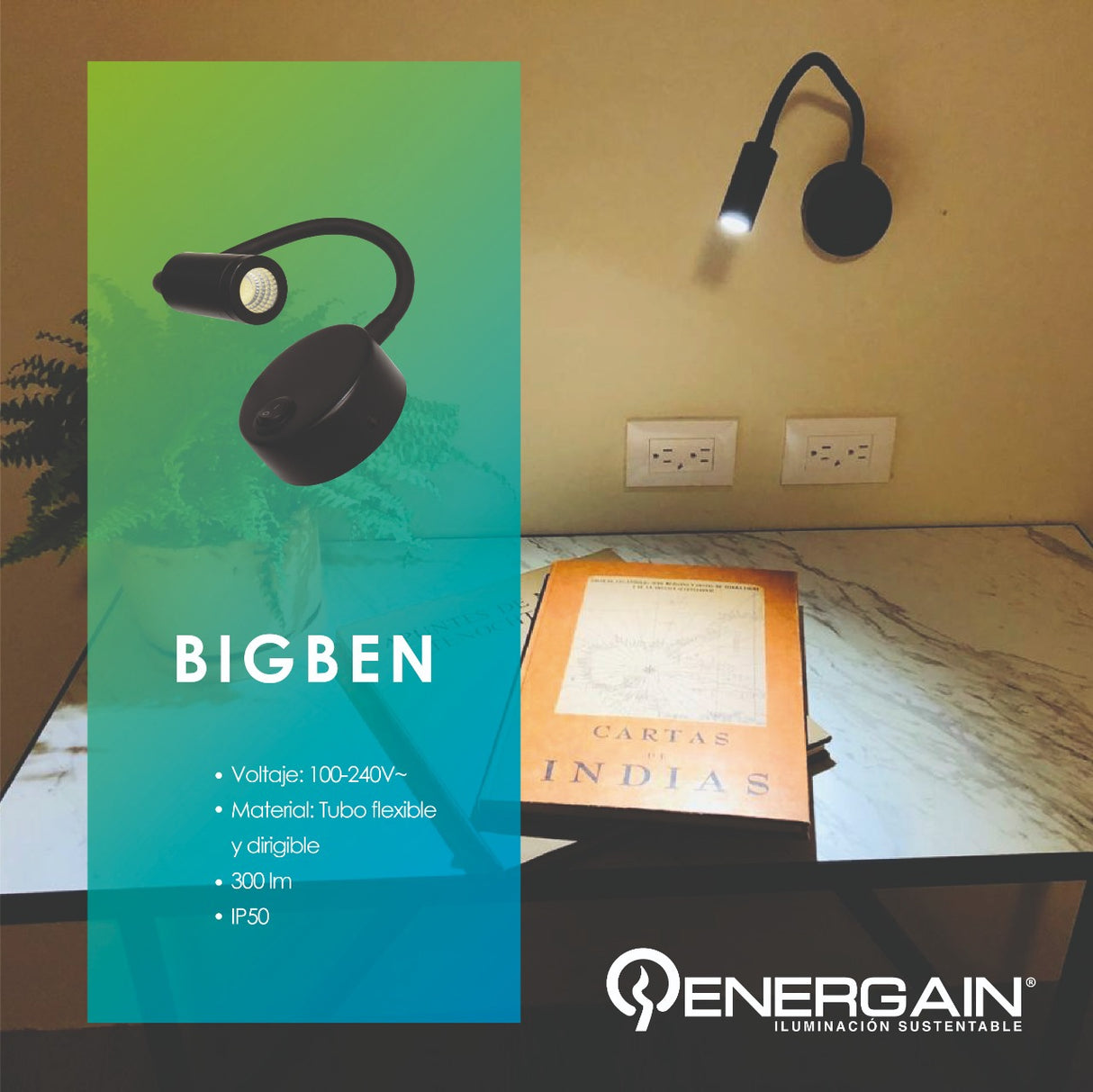 Lámpara residencial arbotante interior EG-BIGBEN