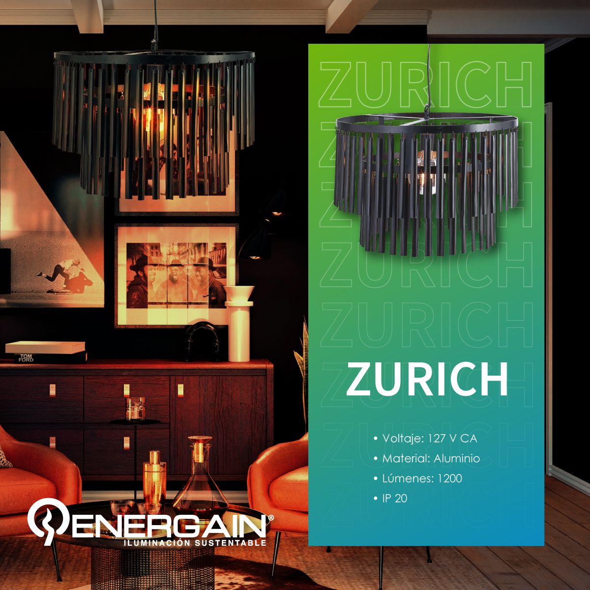 Lámpara Colgante Decorativa para Interiores - Diseño Elegante para Doble Altura-EGZURICH