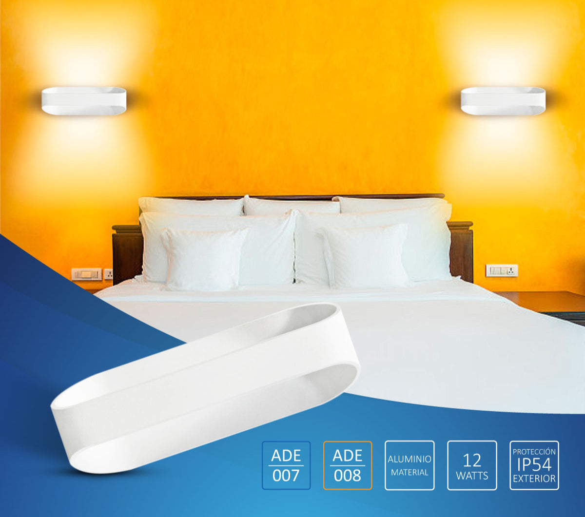 Lampara LED Ovalado para Muros Exteriores – Iluminación Bidireccional con Luz Blanca Fría