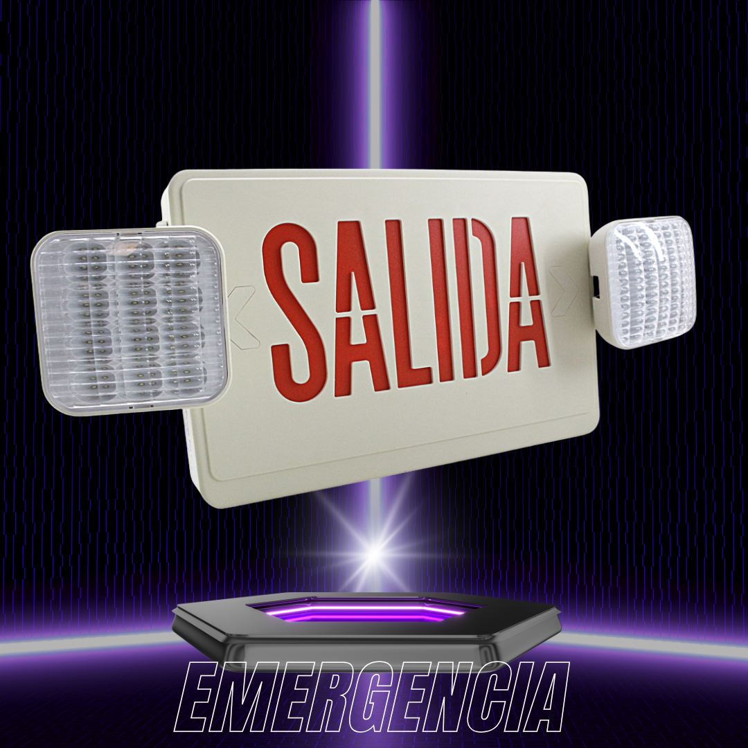 Luminaria de Emergencia BY-F5230A-R/G | Señal de Salida con Faros Integrados