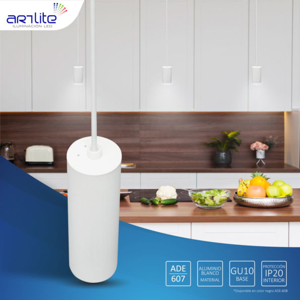 Lámpara Colgante Cilíndrica GU10 para Interiores – Iluminación Decorativa y Moderna.-ADE-607