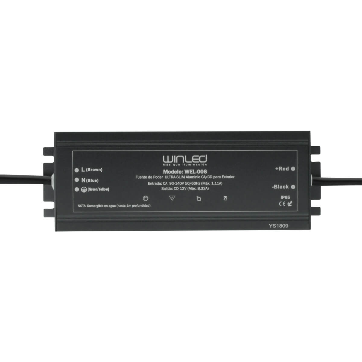 Eliminador de Voltaje 12V 100W para Tiras LED – Uso Interior y Exterior IP67 de Alta Resistencia