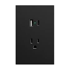 Placa Contacto con USB A y C Negro Luxury APL-607