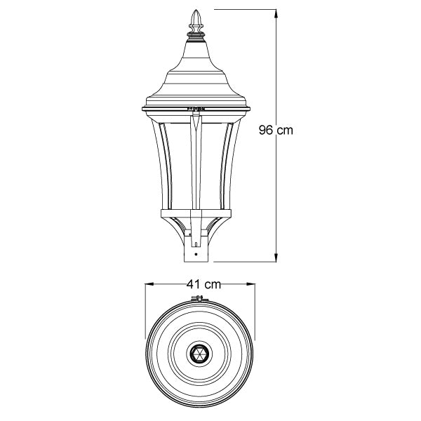 Luminaria LED BAC-100W | Farol Colonial para Parques y Zonas Históricas