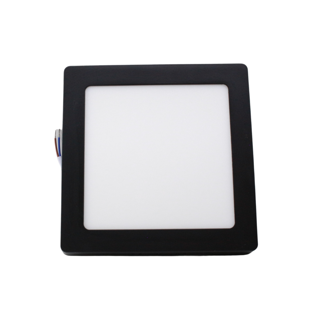 Lámpara LED Sobreponer Cuadrado 12w Negro 6500K