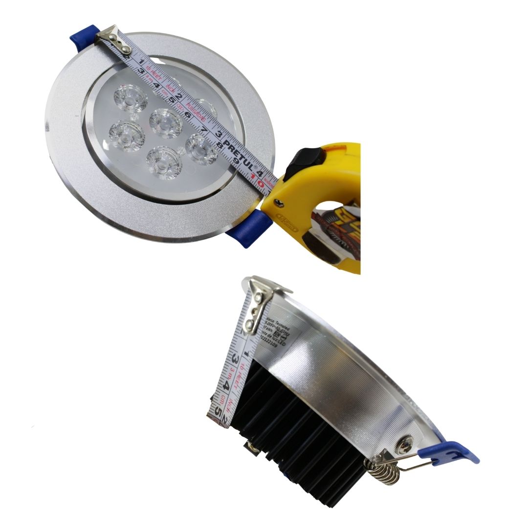 Plafón Empotrable Dirigible LED 7w metálico Luz Fría