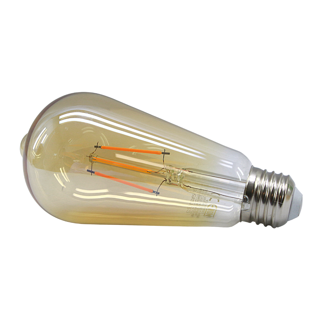 Foco LED Filamento Ámbar ST64 E26 – Iluminación Vintage Decorativa para Interiores-ALA-022
