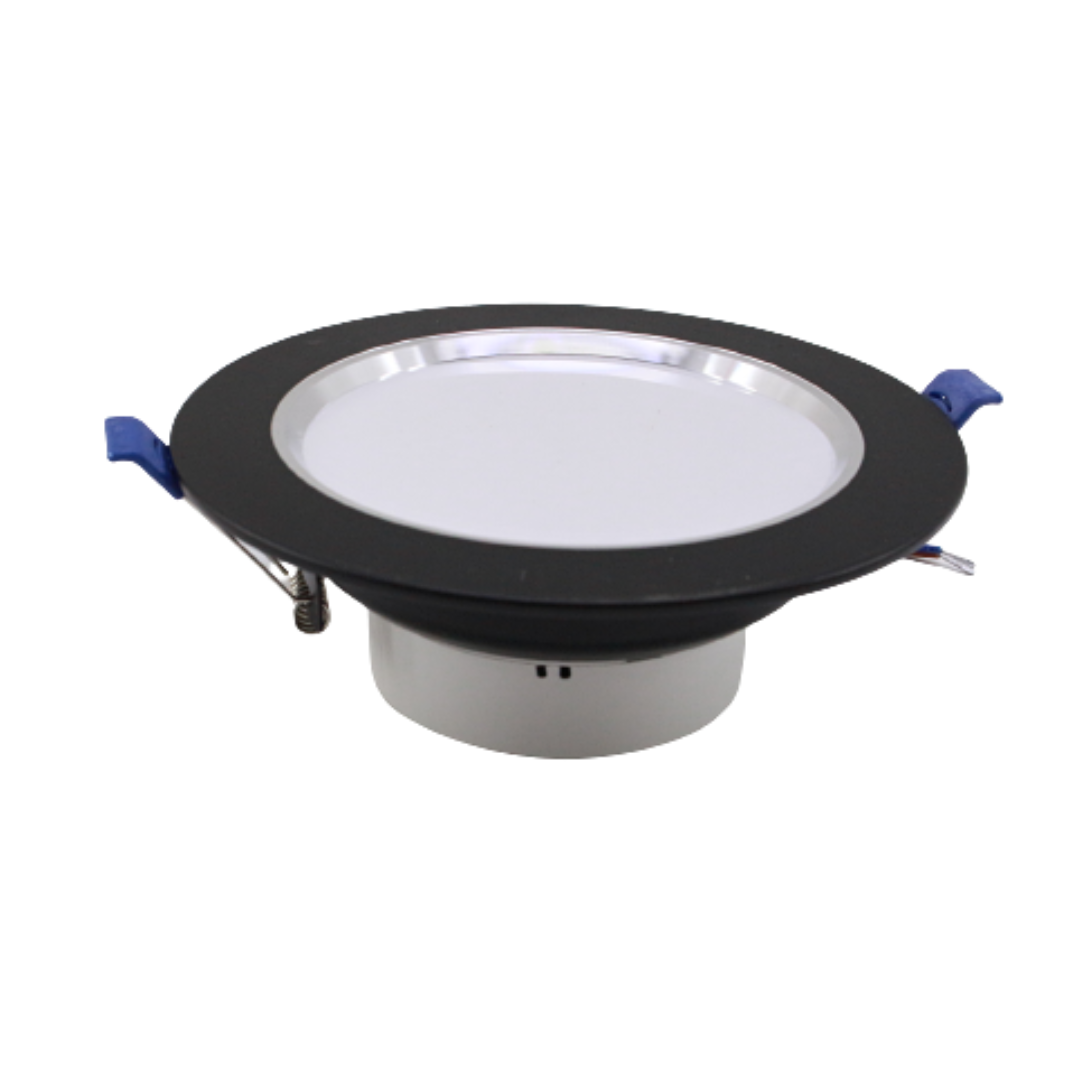 Lámpara LED Empotrable 12w Spot Plafón Negro con Satín