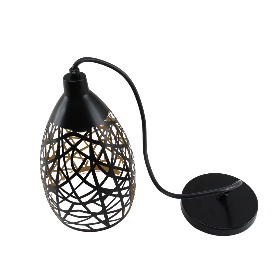 Lámpara Decorativa Colgantes Dorado + Negro Corte Laser