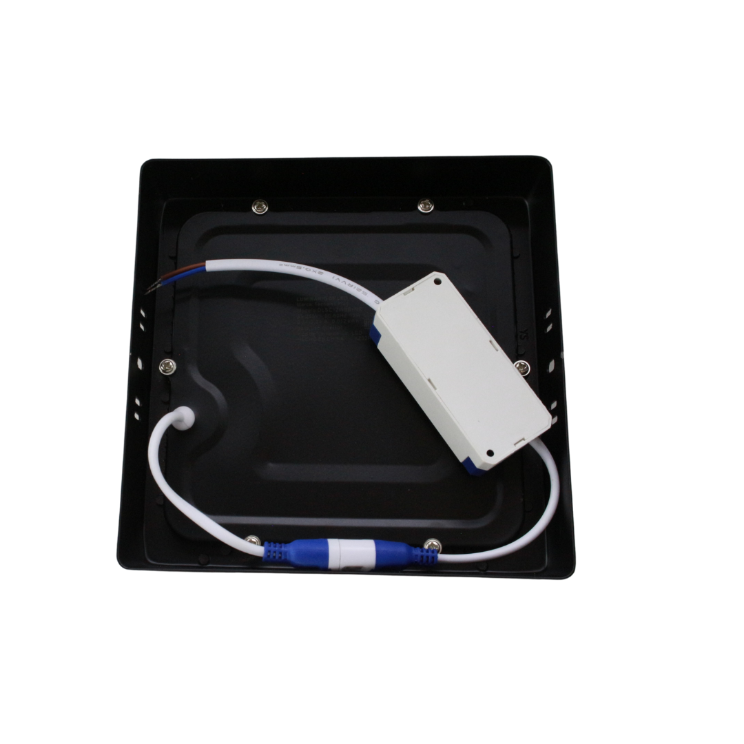 Lámpara LED Sobreponer Cuadrado 12w Negro 6500K