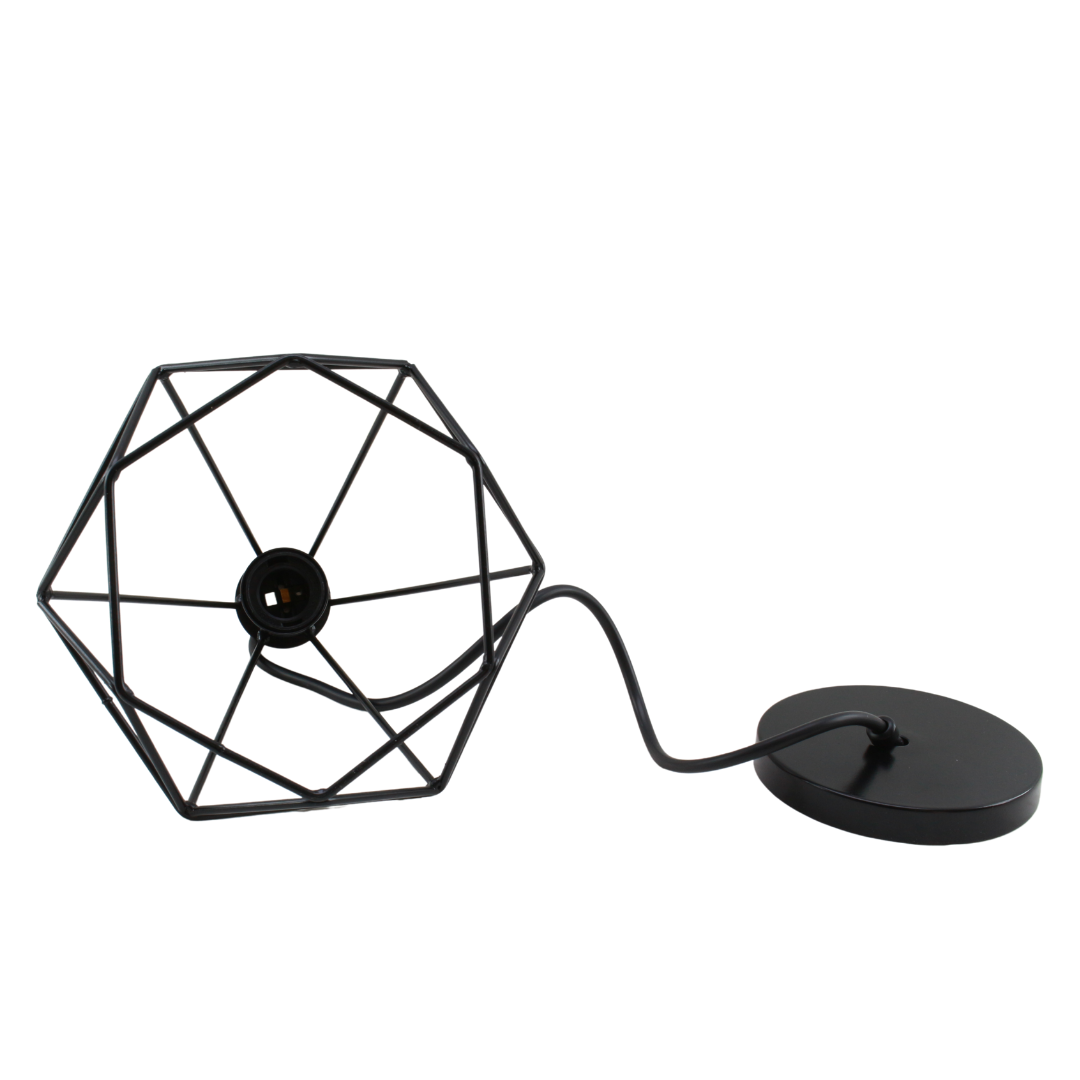 Lámpara Colgante Individual Rejilla Metálica Negra