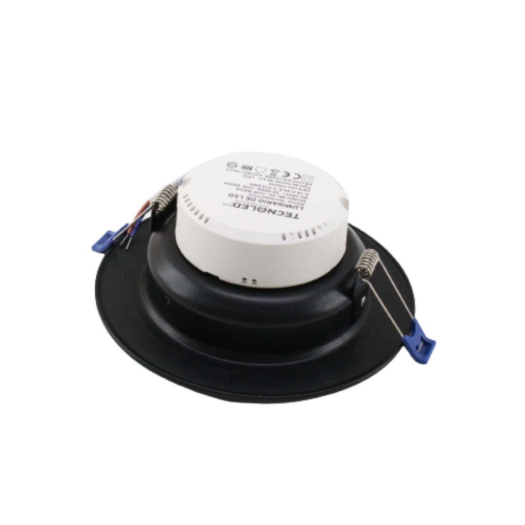Lámpara LED Empotrable 12w Spot Plafón Negro con Satín