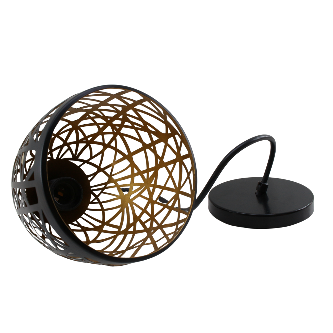 Lámpara Decorativa Colgantes Dorado + Negro Corte Laser