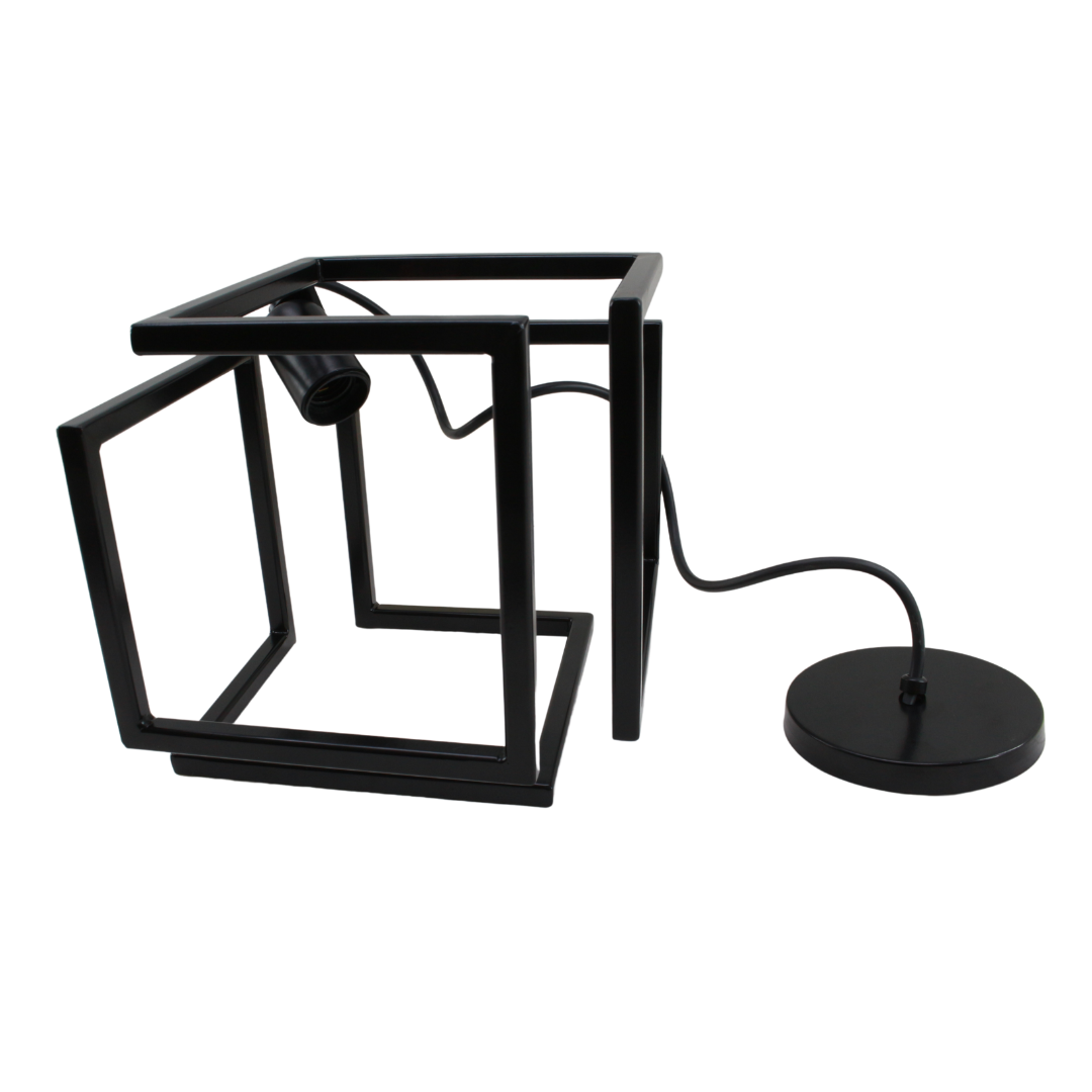 Luminario Colgante Cubica estilo Vintage metálica Negro