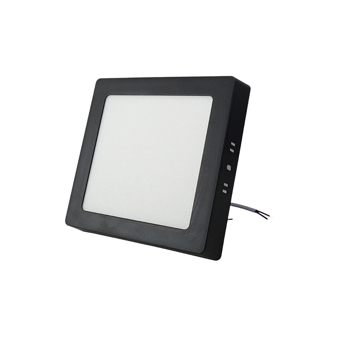 Lámpara LED Sobreponer Cuadrado 12w Negro 6500K