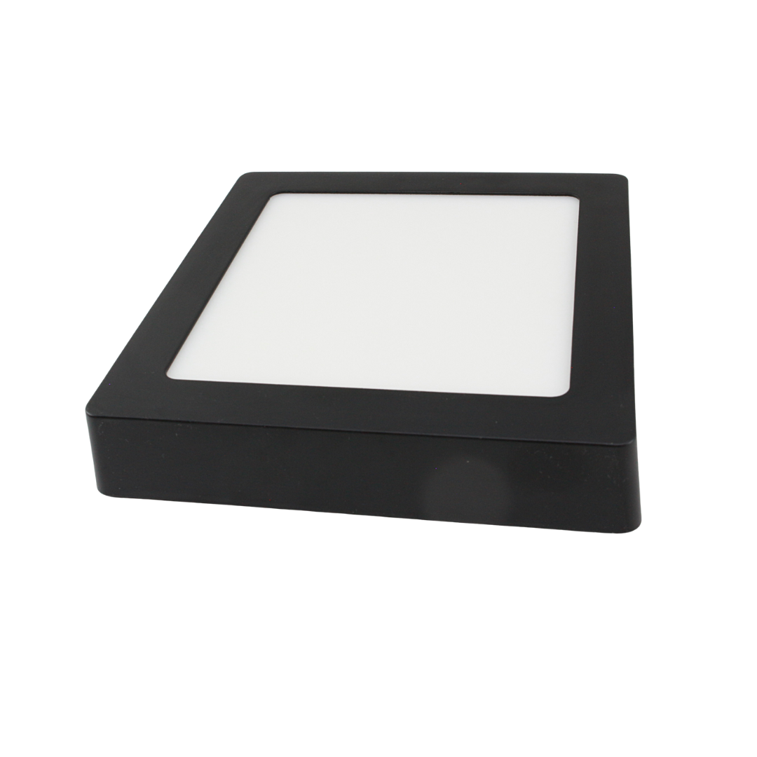 Lámpara LED Sobreponer Cuadrado 12w Negro 6500K