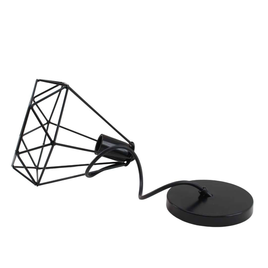 Lámpara Colgante Individual Rejilla Metálica Negra