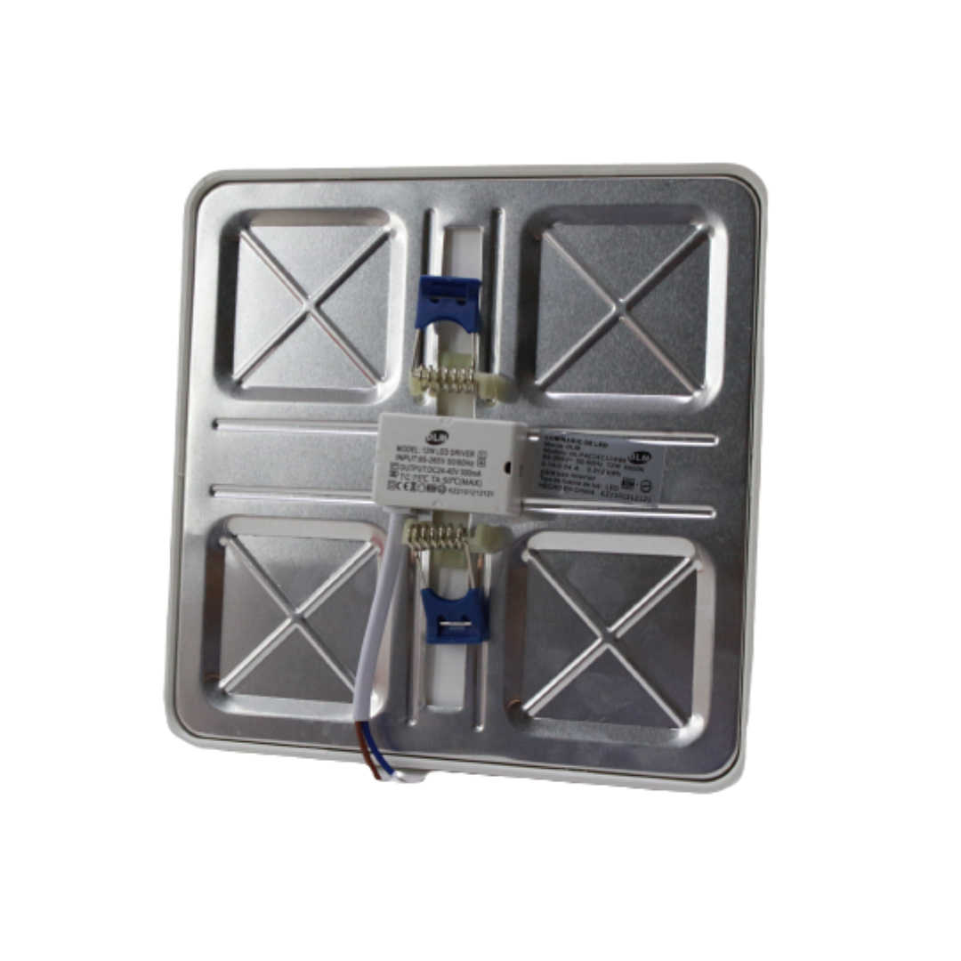 Plafon Ajustable Cuadrado 12w Luz Blanca Fria
