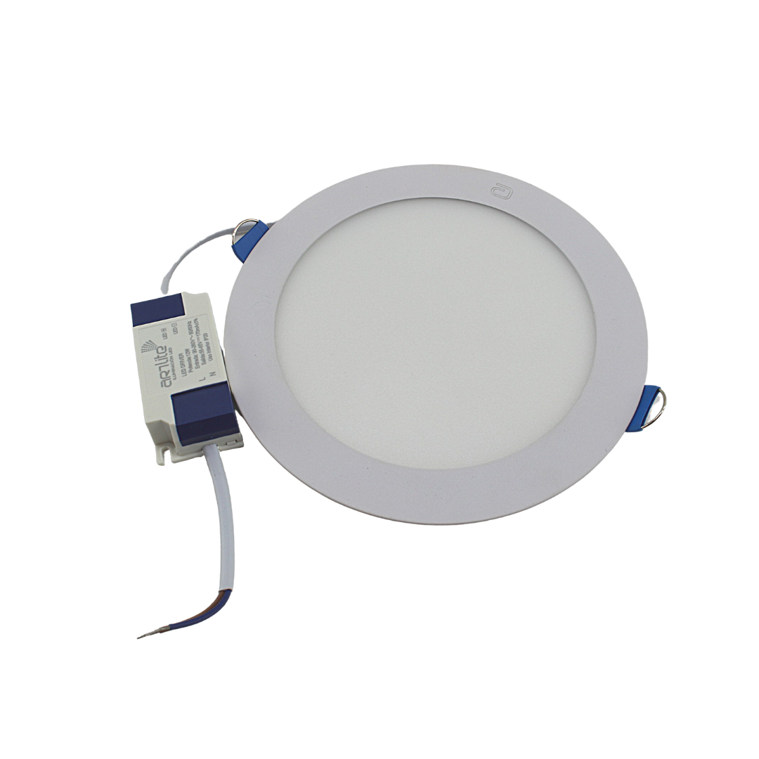 Panel empotrable LED Redondo Slim 12w Blanco Frio
