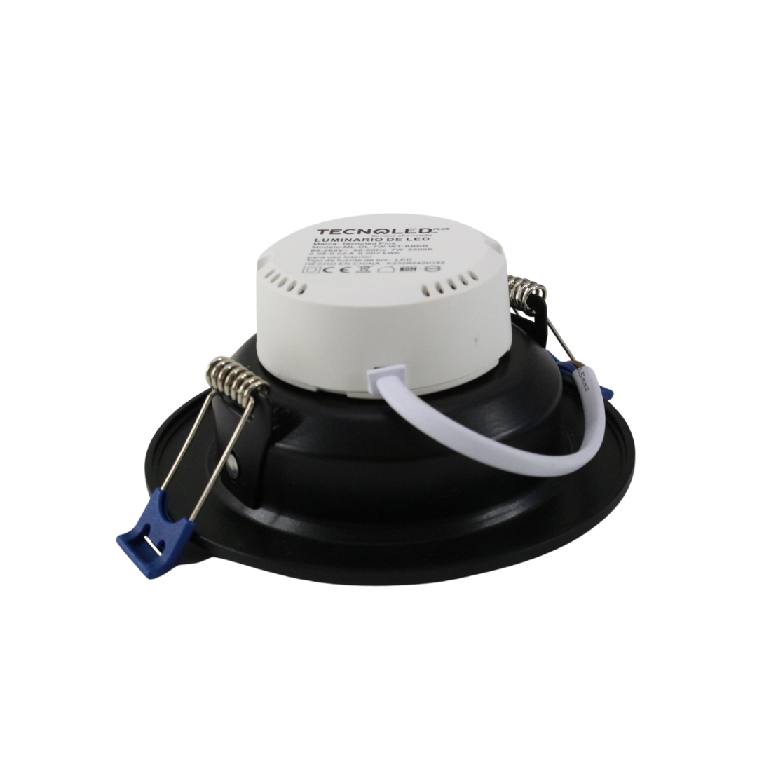 Downlight LED Empotrar -Luz Fría 6500K Negro