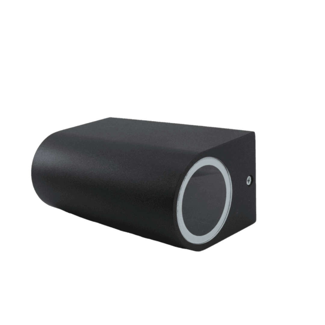 Luminaria de Pared Exterior Doble GU10 Negra IP54