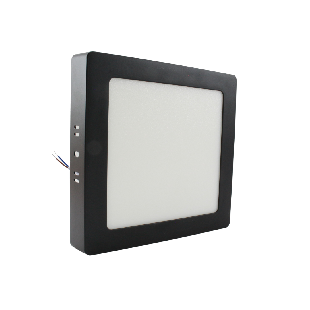 Lámpara LED Sobreponer Cuadrado 12w Negro 6500K