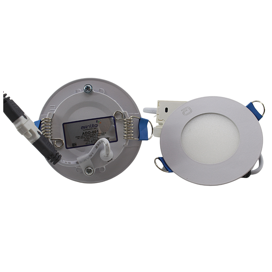 Panel empotrable LED Redondo Slim Blanco Frio 3w