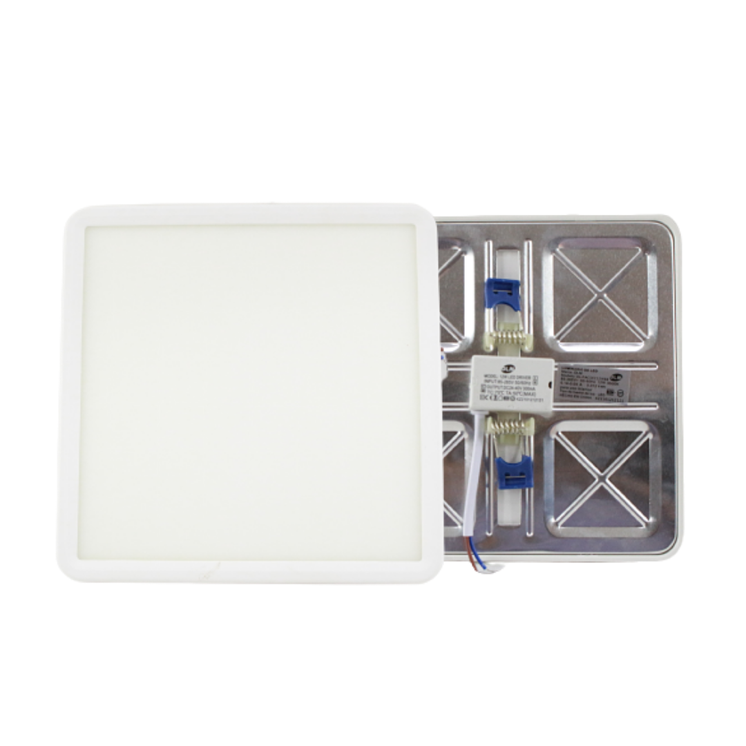 Plafon Ajustable Cuadrado 12w Luz Blanca Fria