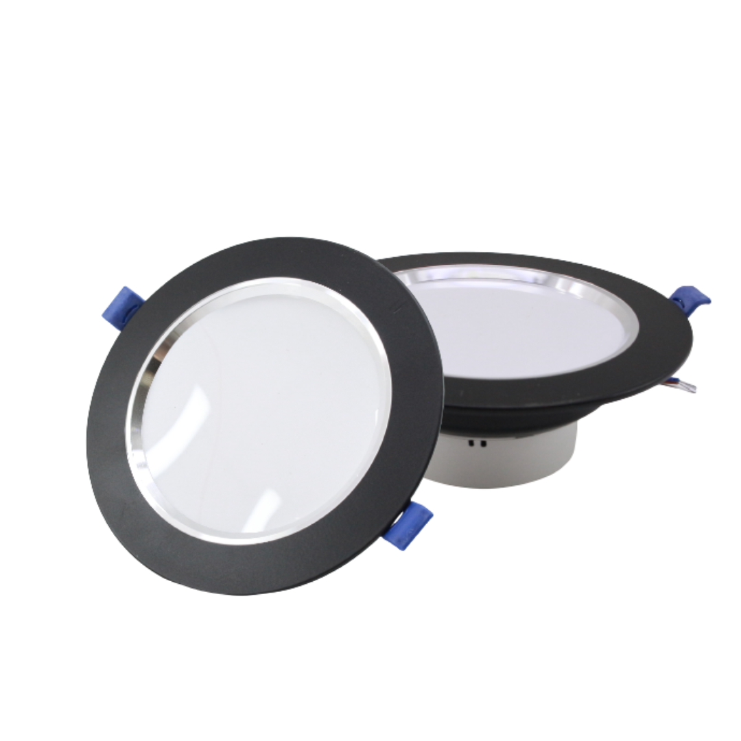 Lámpara LED Empotrable 12w Spot Plafón Negro con Satín