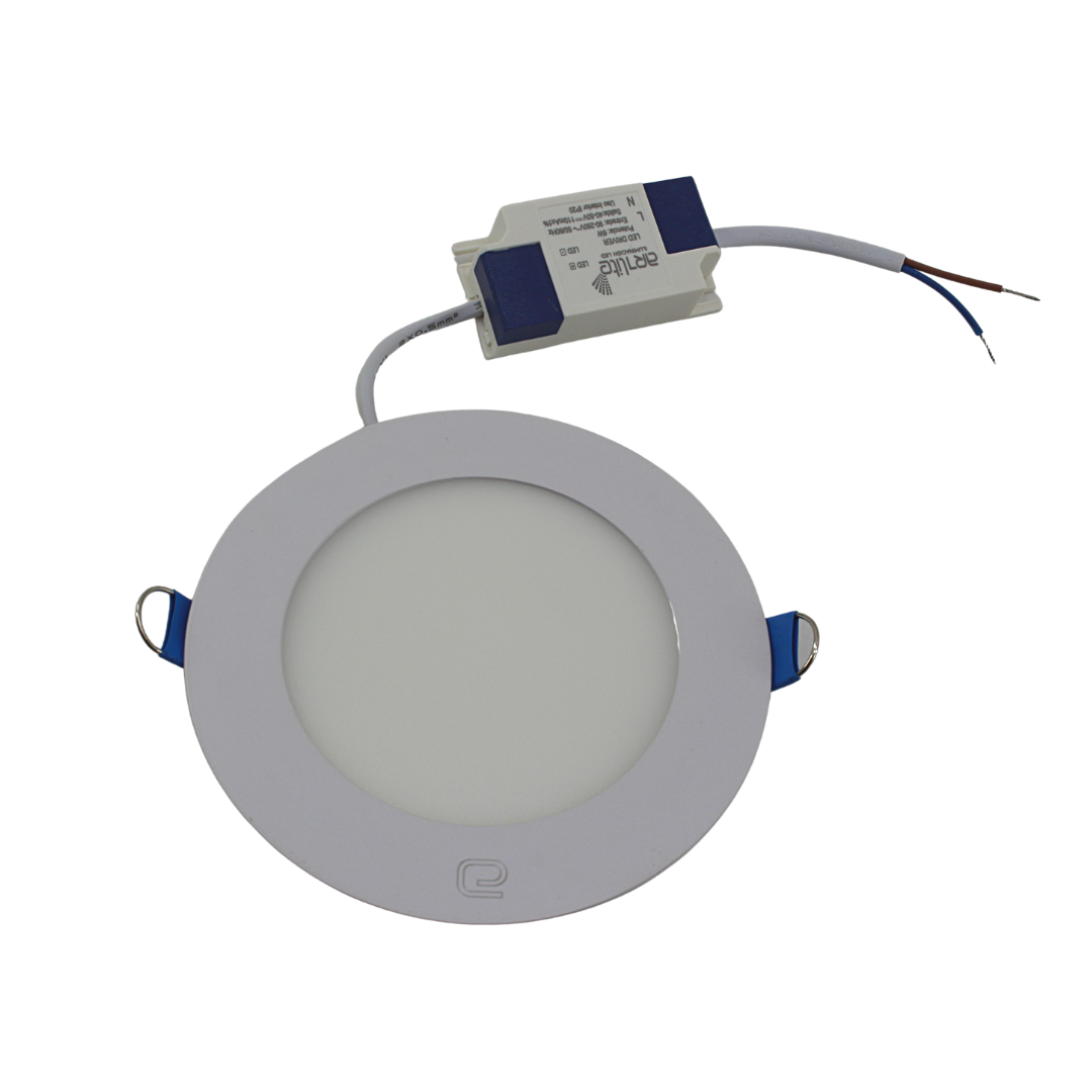 Panel empotrable LED Redondo 6w Slim Blanco Frio