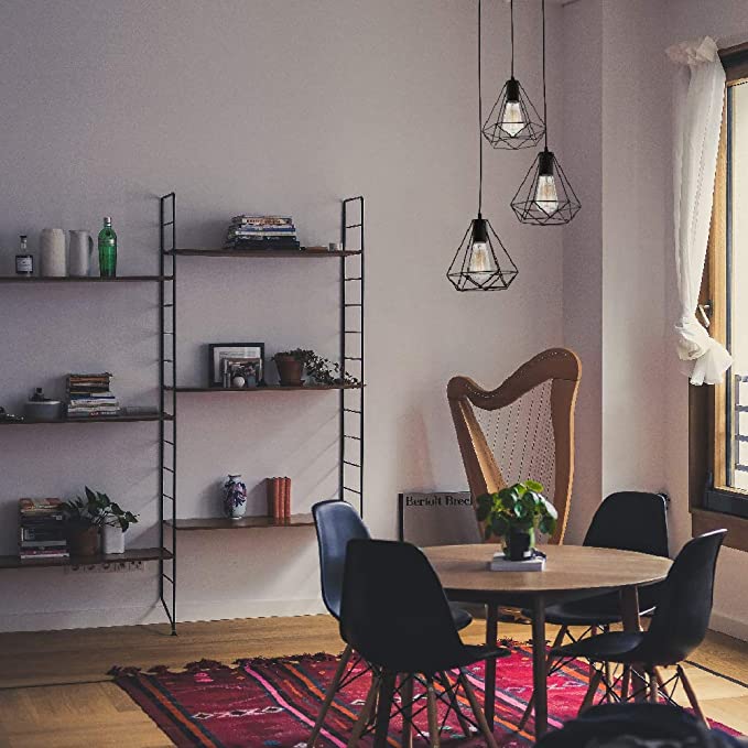 Luminario Colgante Rejilla Metalica triple