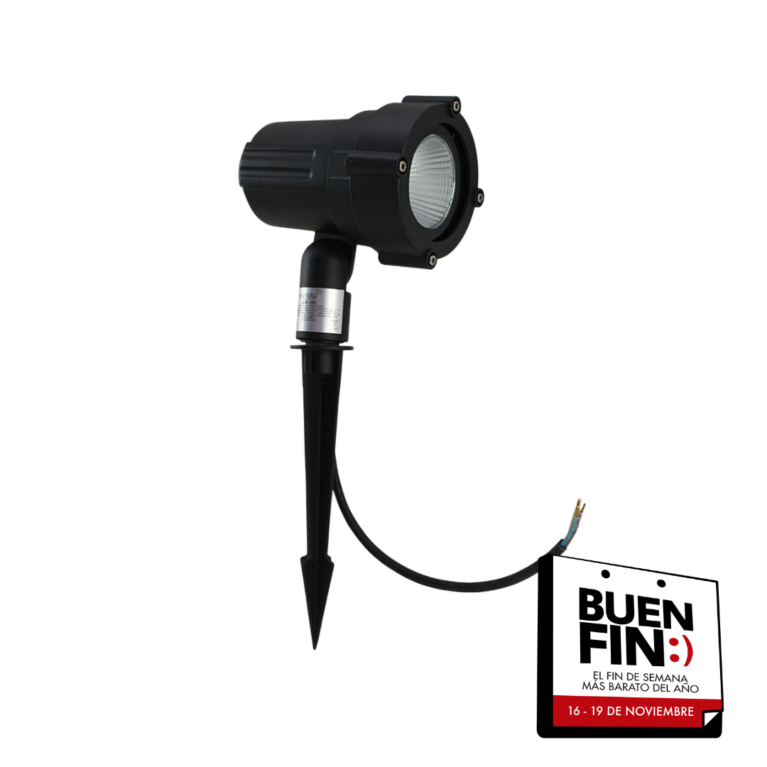 Lámpara LED para Jardín tipo Estaca Negra 10w Luz Cálida
