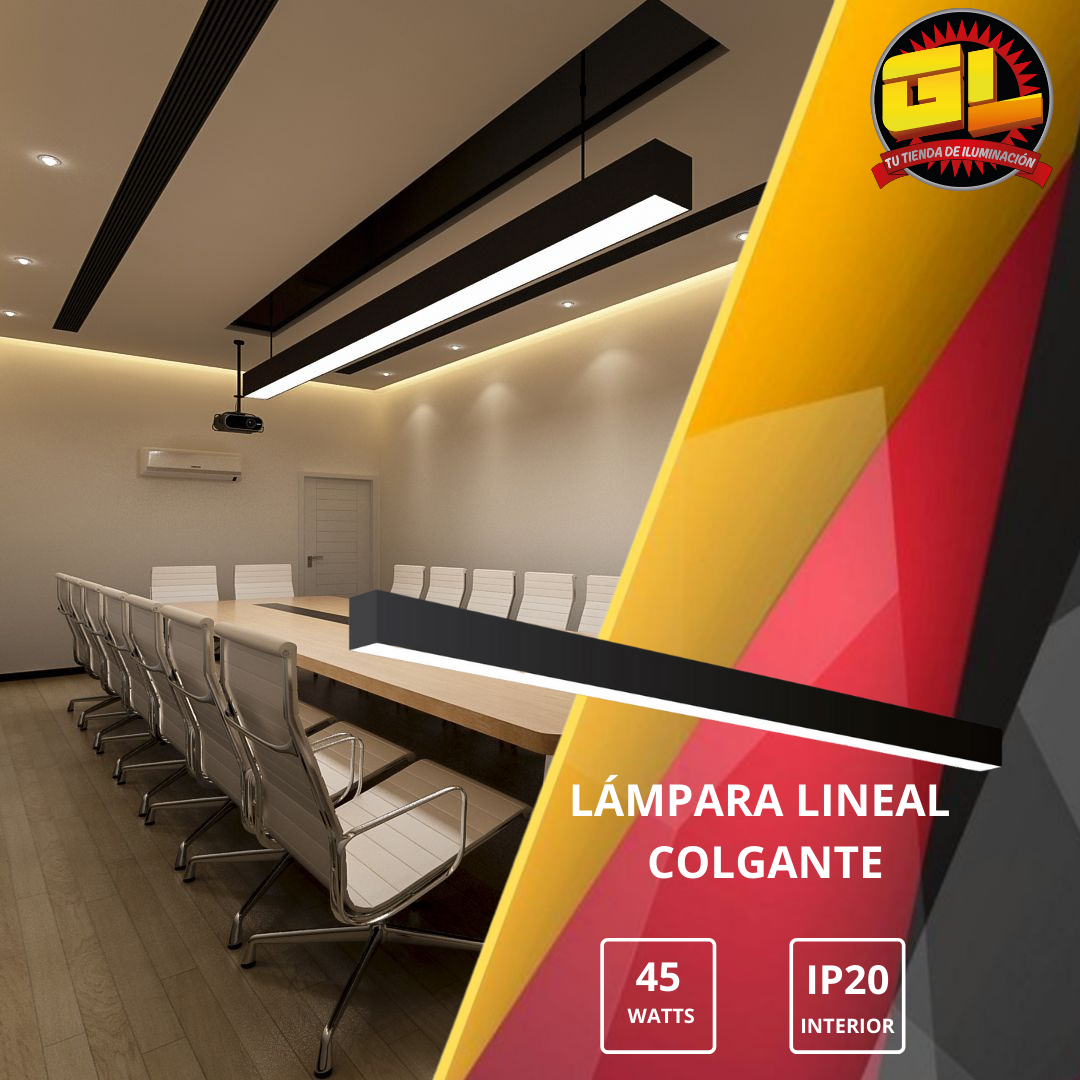 Lámpara LED Colgante para Oficinas y Cocinas – Iluminación Lineal Potente y Moderna-ADE-609